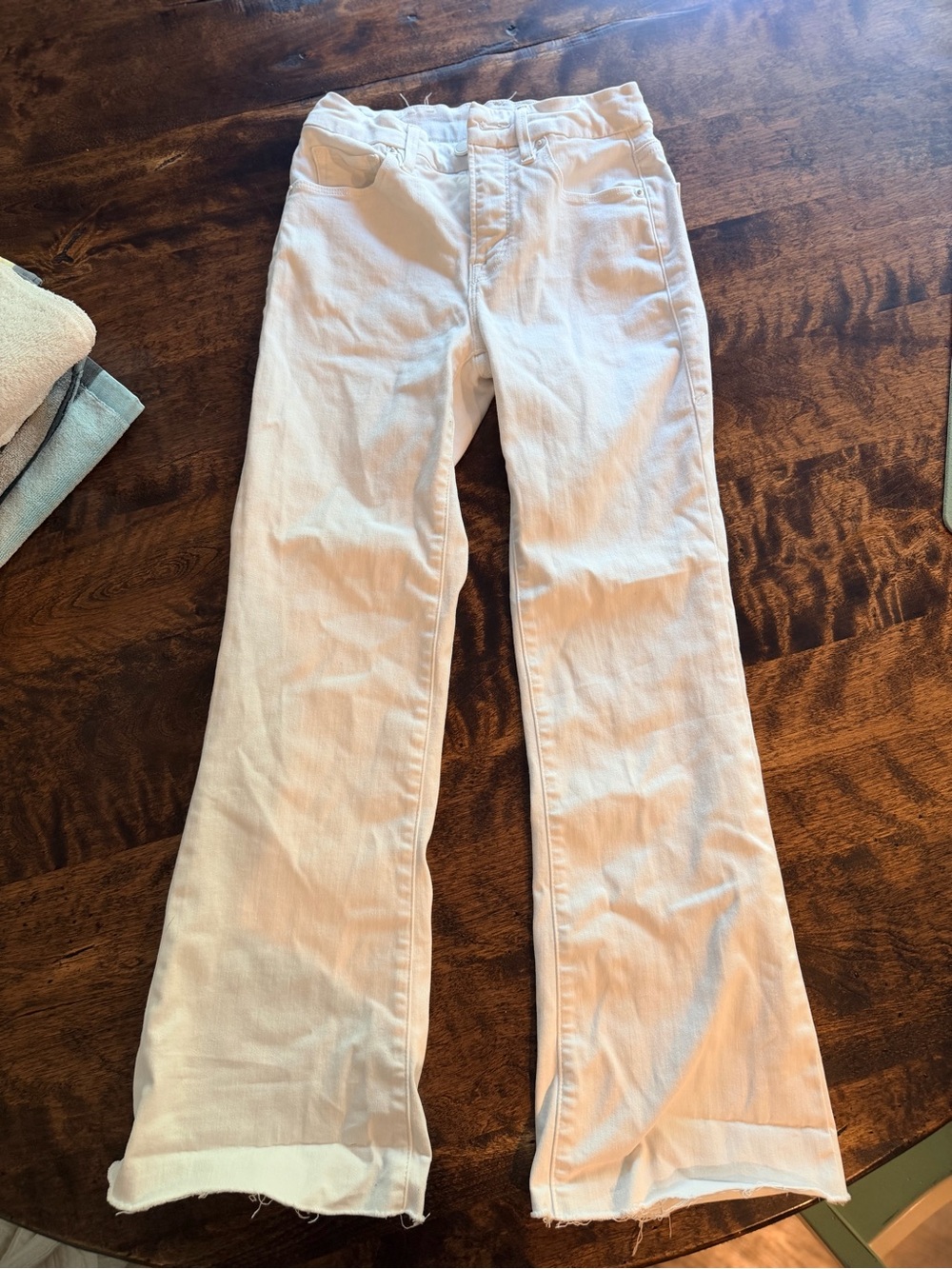 Good American Kids White Flare Jeans